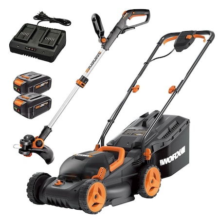 Worx 40V 14 in. Lawn Mower and 20V GT 3.0 12 in. String Trimmer Combo Kit WG934